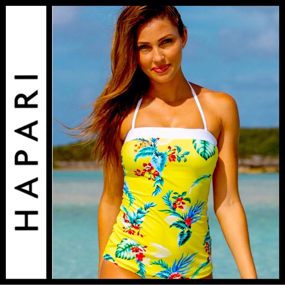 NWT Hapari Limoncello Bandeau Tankini Top - Picture 2 of 6